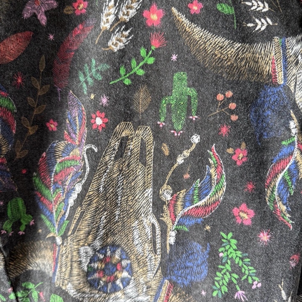 L&B Black Jeans with Vibrant Patterns